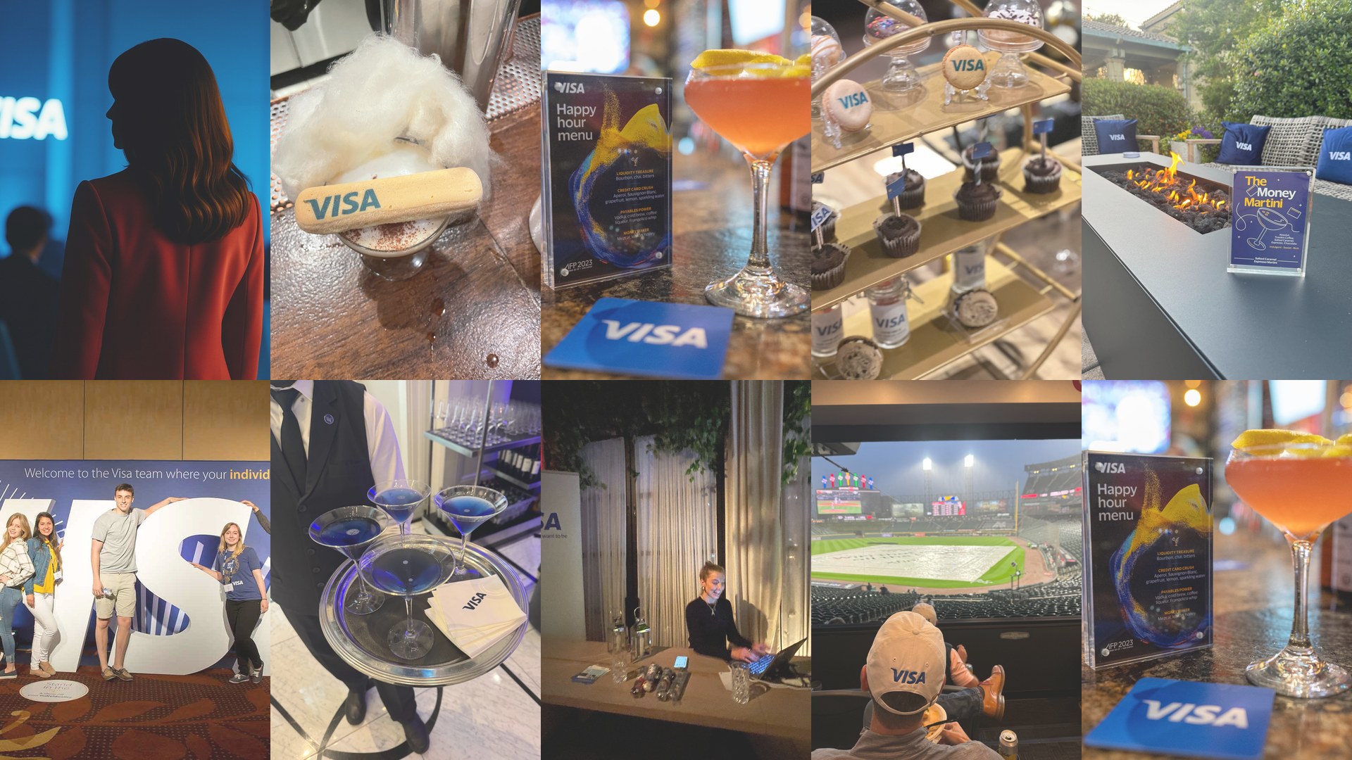 Collage of Visa event experiences showcasing Annie's work